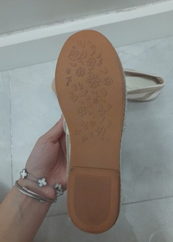 37 Beden camel Renk Bej Çizgili Kadın babet ayakkabı