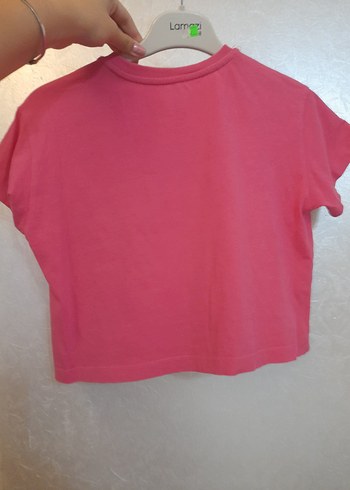 9 Yaş Beden Kız Çocuk Pembe Kısa Kollu Basic Tişört