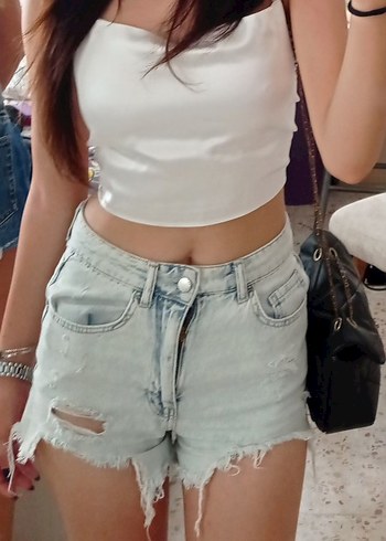 Kadın Denim Kot Şort - Görsel 2