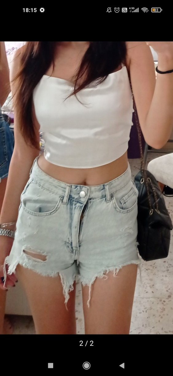 Kadın Denim Kot Şort - Görsel 2