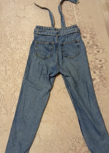 Beli Kemerli Mavi Kadın Denim Pantolon - Görsel 3
