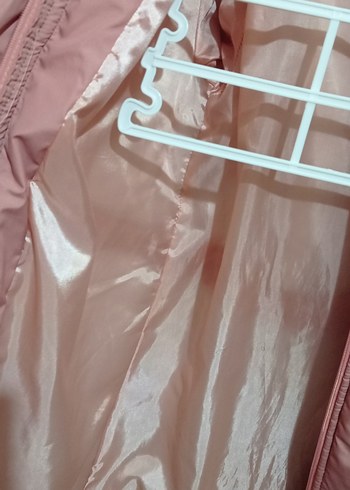 Düğmeli Uzun Pembe Kız Çocuk Mont - Görsel 2