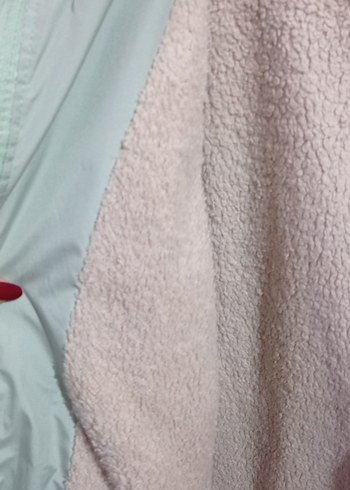 Düğmeli Turkuaz renk Kız Çocuk Mont - Görsel 2