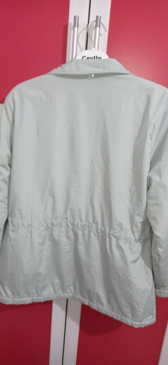 Düğmeli Turkuaz renk Kız Çocuk Mont - Görsel 3