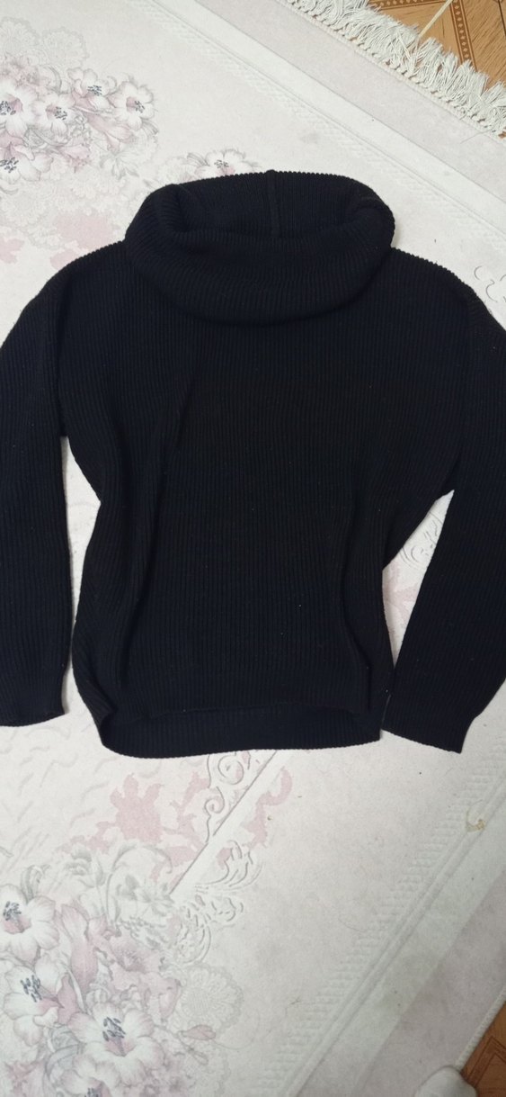 Siyah Balıkçı Yaka Triko Kadın Kazak - Görsel 2