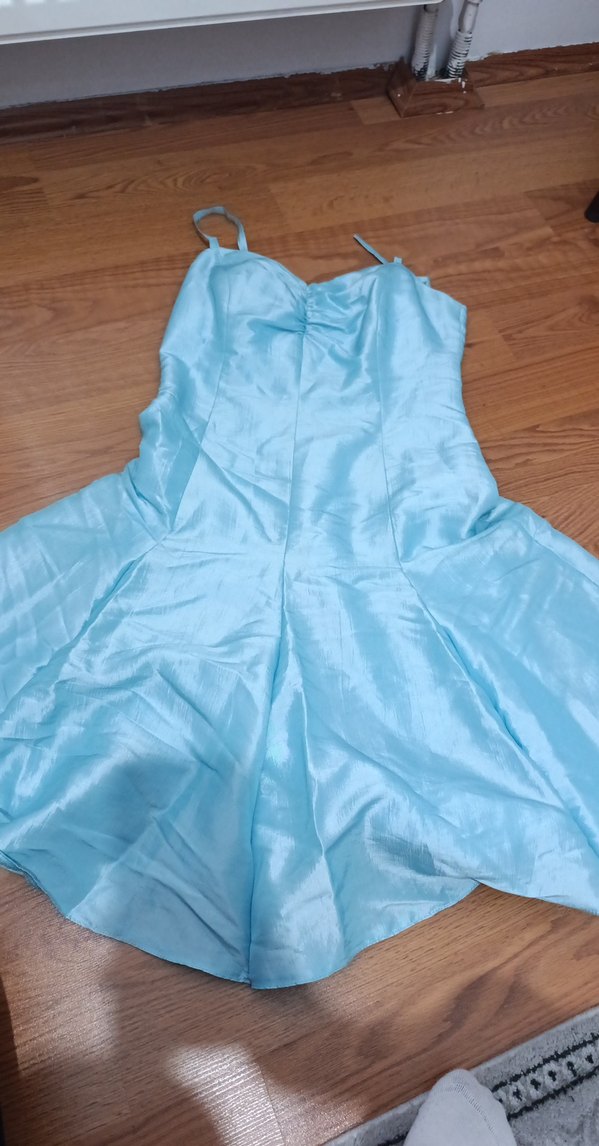 Mavi Drapeli Elbise - Görsel 2