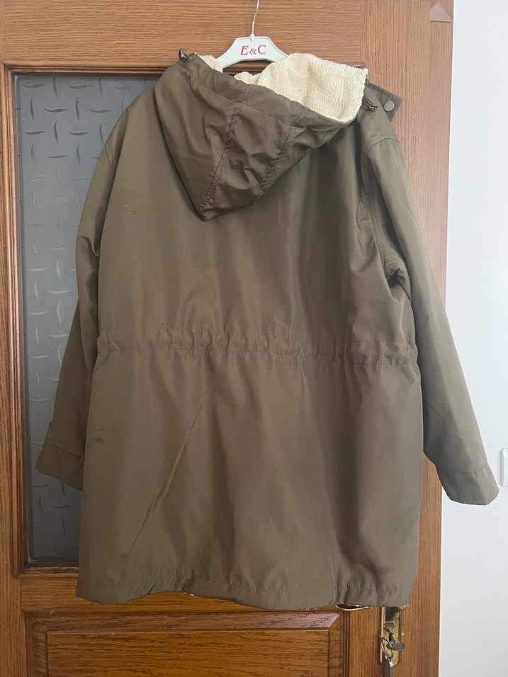 Haki Kürklü Kadın mont - Görsel 4