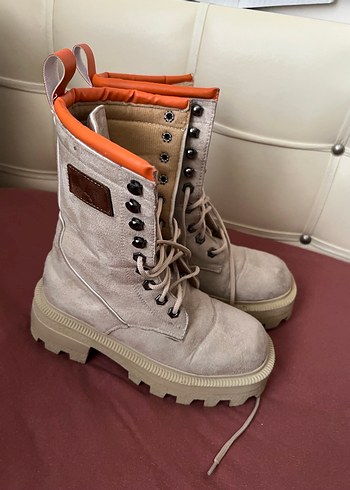 Bej Süet Kadın Günlük Dolgu Topuklu Bot - Görsel 2