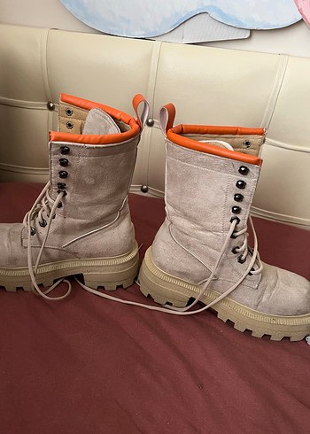 Bej Süet Kadın Günlük Dolgu Topuklu Bot - Görsel 5