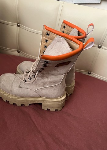 Bej Süet Kadın Günlük Dolgu Topuklu Bot - Görsel 4