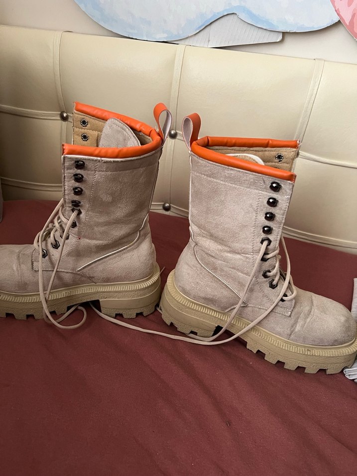 Bej Süet Kadın Günlük Dolgu Topuklu Bot - Görsel 5