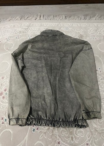 Gri Tie-Dye Düğmeli Denim Ceket - Görsel 2