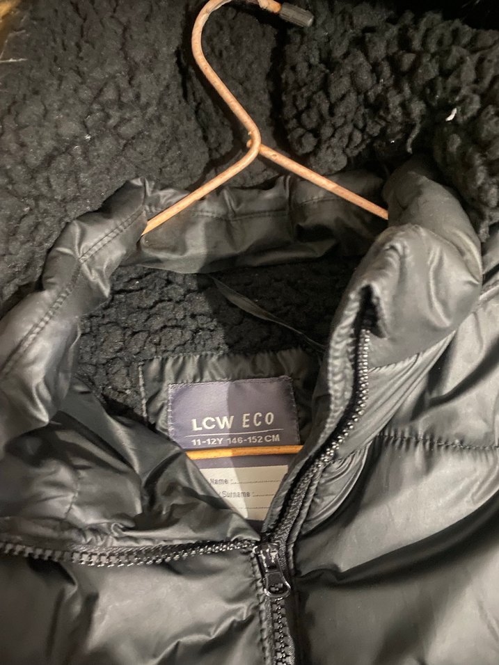 Kürklü Siyah Uzun kız çocuk Kışlık Mont - Görsel 3