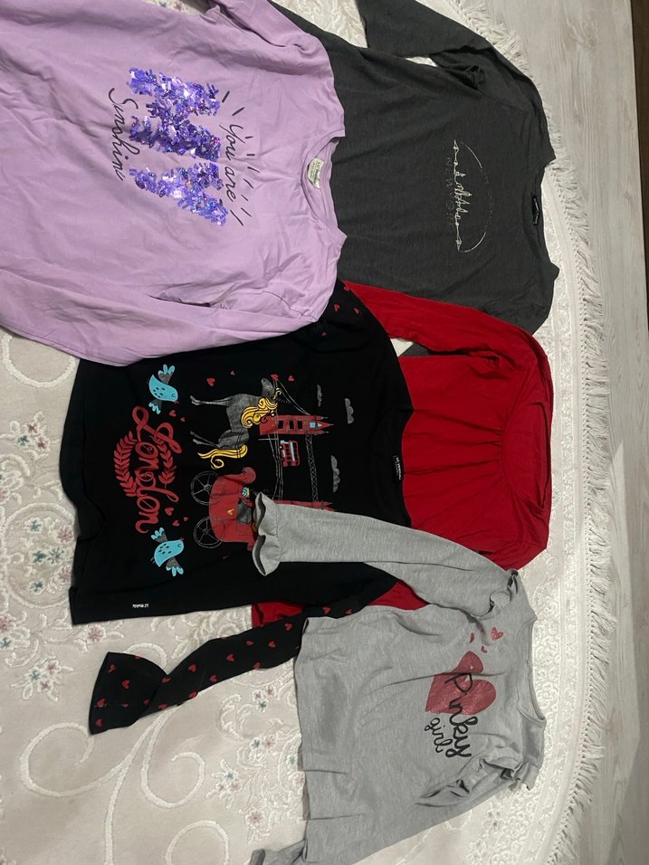 Kız Çocuk Siyah Uzun Kollu Pamuklu Tişört - Görsel 2