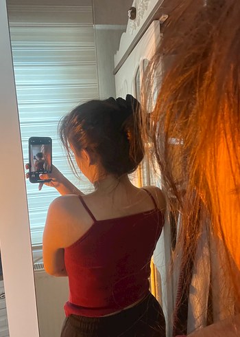 s Beden Bordo İnce Askılı Crop Top
