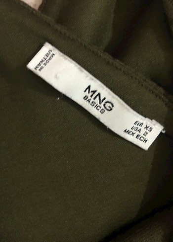 Mango V Yaka Kolsuz Haki Midi Elbise
