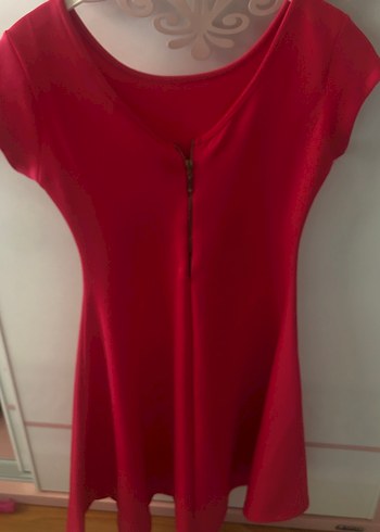 Diğer Kısa Kollu Pembe Midi Elbise