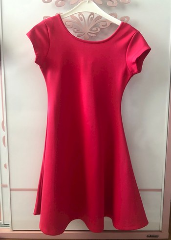 Kısa Kollu Pembe Midi Elbise