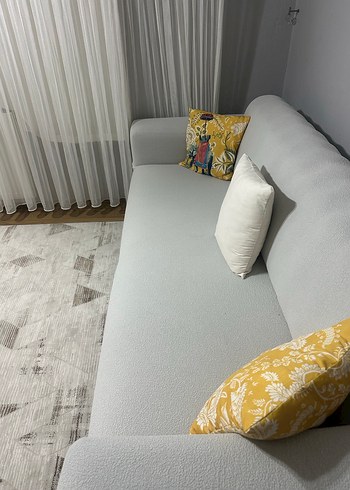 Krem bohem Düz Koltuk Örtüsü - Görsel 2