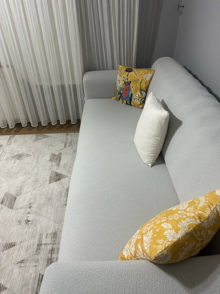 Krem bohem Düz Koltuk Örtüsü - Görsel 2