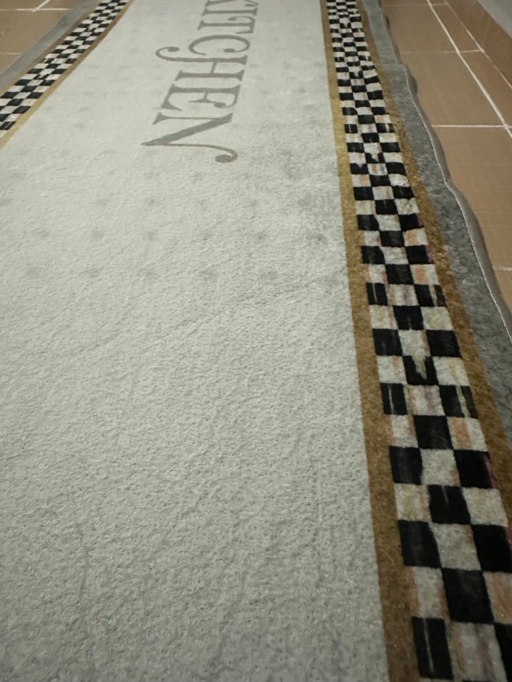 Modern Klasik Beyaz Gri Mutfak Halısı - Görsel 3