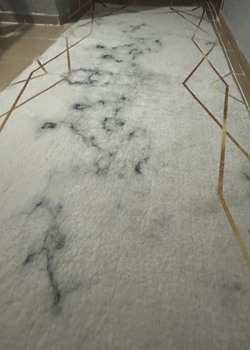 Soyut Desenli Beyaz Gri Halı - Görsel 2