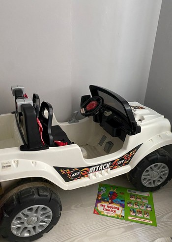 Beden Beyaz Çocuk Elektrikli Binilebilir Araba