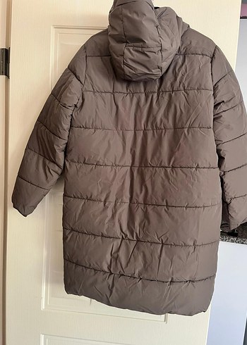 Gri Uzun Kadın Kışlık Mont - Görsel 2