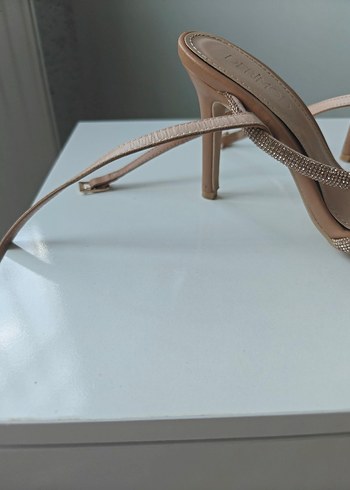 37 Beden altın Renk Bej Stiletto Topuklu Kadın Abiye Ayakkabı