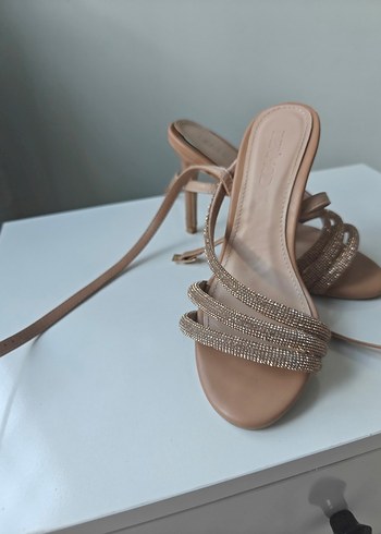 37 Beden Bej Stiletto Topuklu Kadın Abiye Ayakkabı