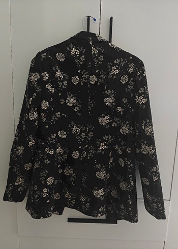 Adil Işık Düğmeli Siyah Desenli Kadın Blazer