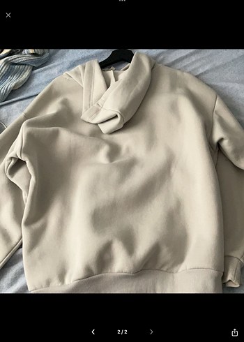 Mavi Gri Kapüşonlu Mavi Baskılı Sweatshirt