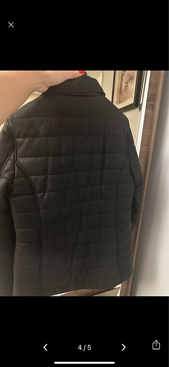 l Beden siyah Renk Deri ceket