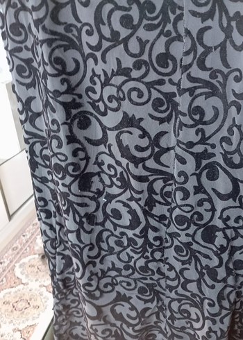 m Beden siyah Renk Siyah Desenli Uzun balık Kadın Elbise