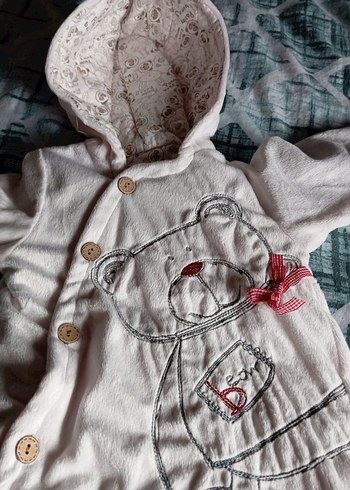 Düğmeli Nakışlı Bebek Kız Tulumu - Görsel 2