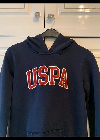 s Beden USPA Baskılı Lacivert Kapüşonlu Sweatshirt