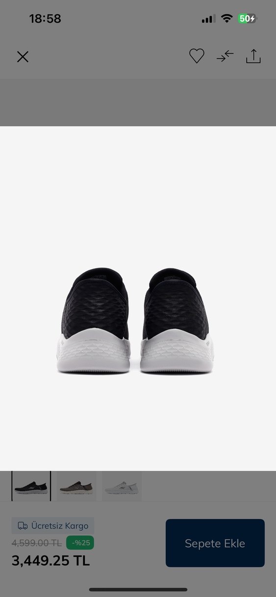 Skechers Go Walk Flex New World Erkek Siyah Beyaz Spor Ayakkabı - Görsel 5