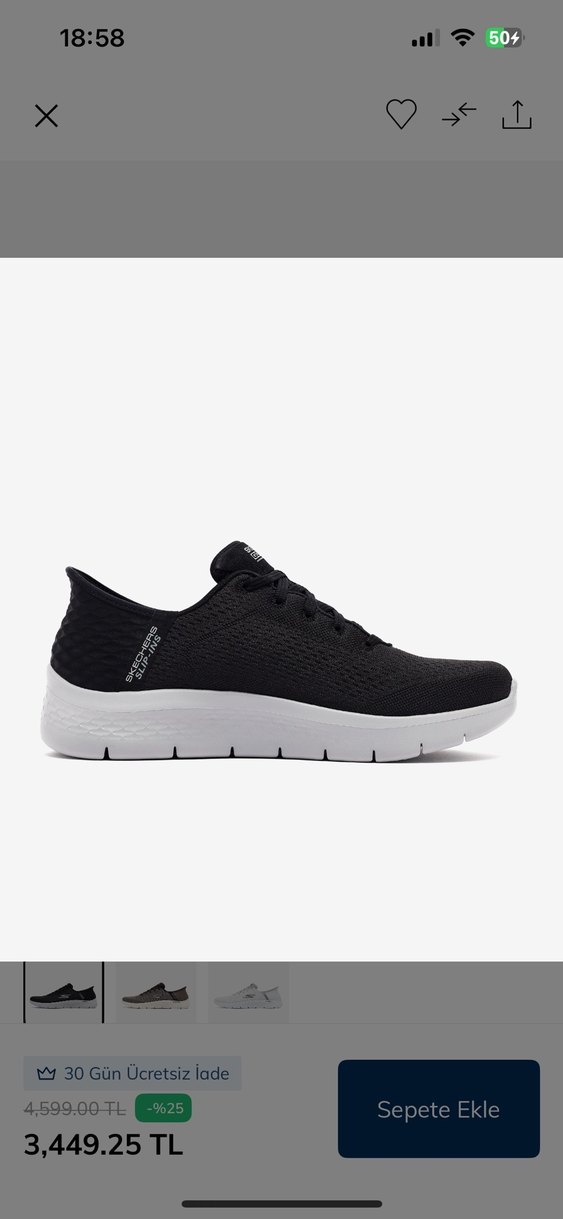 Skechers Go Walk Flex New World Erkek Siyah Beyaz Spor Ayakkabı - Görsel 2