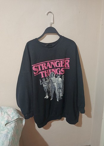 Siyah Uzun Kollu Streetwear Sweatshirt