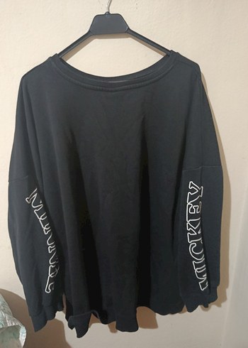 Diğer Siyah Mickey & Minnie Baskılı Kadın Sweatshirt