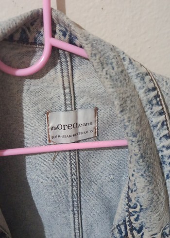 44 Beden Gri Düğmeli Kısa Kadın Denim Ceket