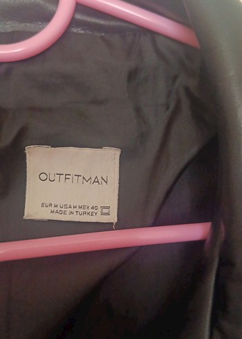 Düğmeli Siyah Deri Biker Ceket - Görsel 2