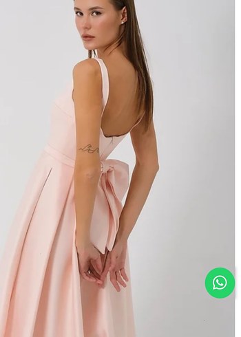 Zara Pudra Renkli Pilili Uzun Elbise