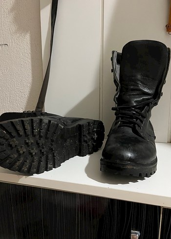 Siyah Gri Tokalı Erkek Deri Bot - Görsel 3