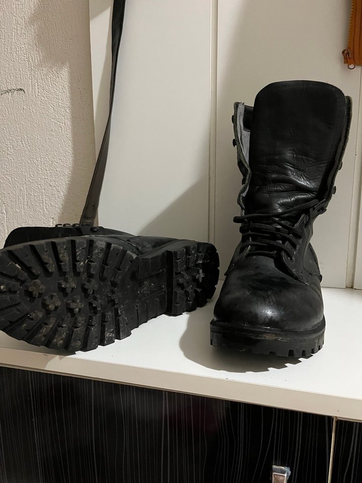 Siyah Gri Tokalı Erkek Deri Bot - Görsel 3