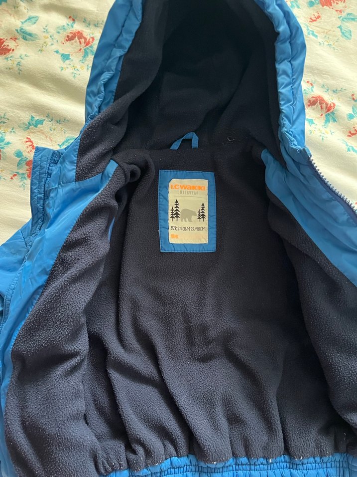 Koyu Mavi Erkek Çocuk Kapüşonlu Mont - Görsel 3