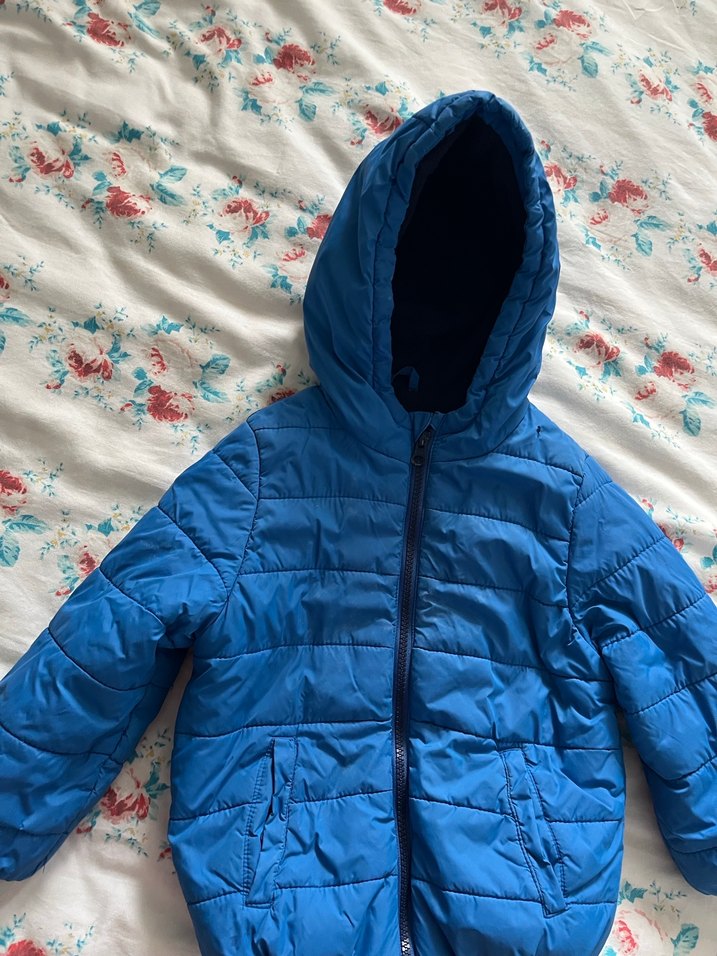 Koyu Mavi Erkek Çocuk Kapüşonlu Mont - Görsel 2