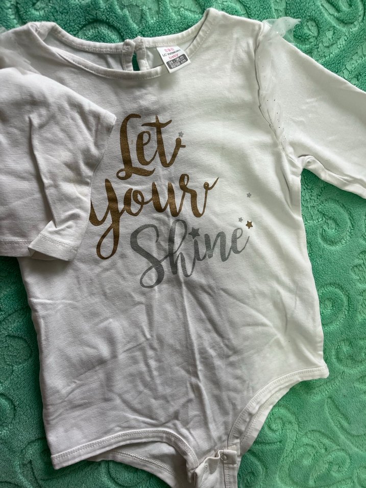 Parlak Yazılı Beyaz Kız Bebek Çıtçıtlı Body - Görsel 3