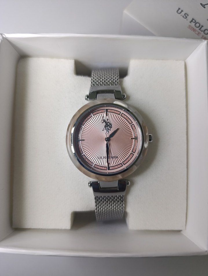 Gri Kordonlu Pembe Kadranlı Kadın Kol Saati - Görsel 2