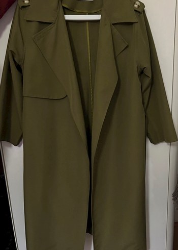 Kadın Haki Uzun Trenchcoat